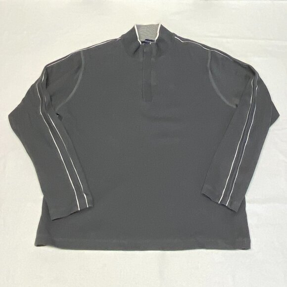 Hathaway Long Stripe Sleeve Ribbed Mock Turtleneck 1/4 Snap Neck Sweater Grey XL - Picture 7 of 11